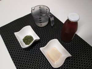 Ingredients for green tea jelly