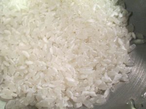 Soaked rice grains