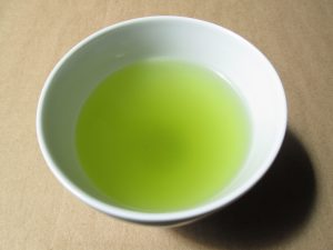 Sugimoto America Genmaicha with Matcha brewed