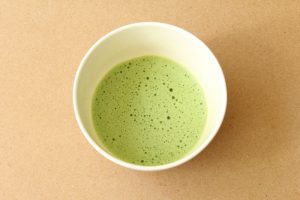 Gold Matcha Premium Matcha brewed