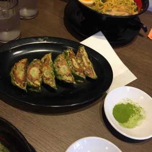 matcha gyozas