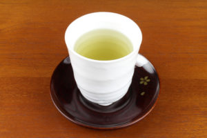 infused sencha in boiling water